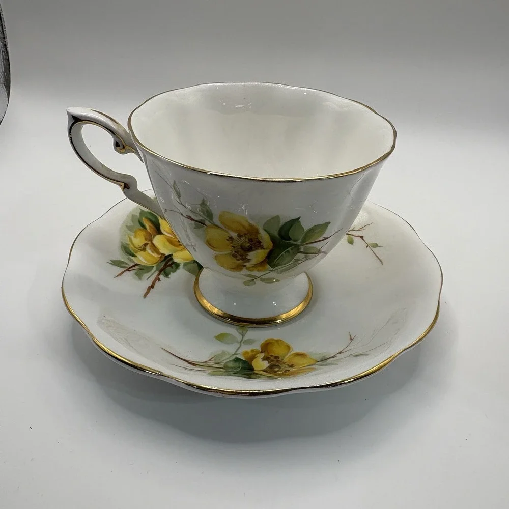 Vintage Royal Standard Wild Rose Fine Bone China Tea Cup And Saucer